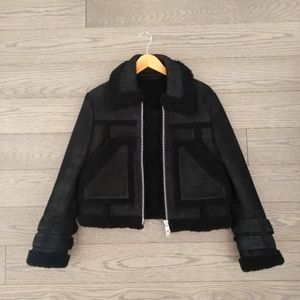 Allsaints Asher Shearling Jacket MEDIUM
